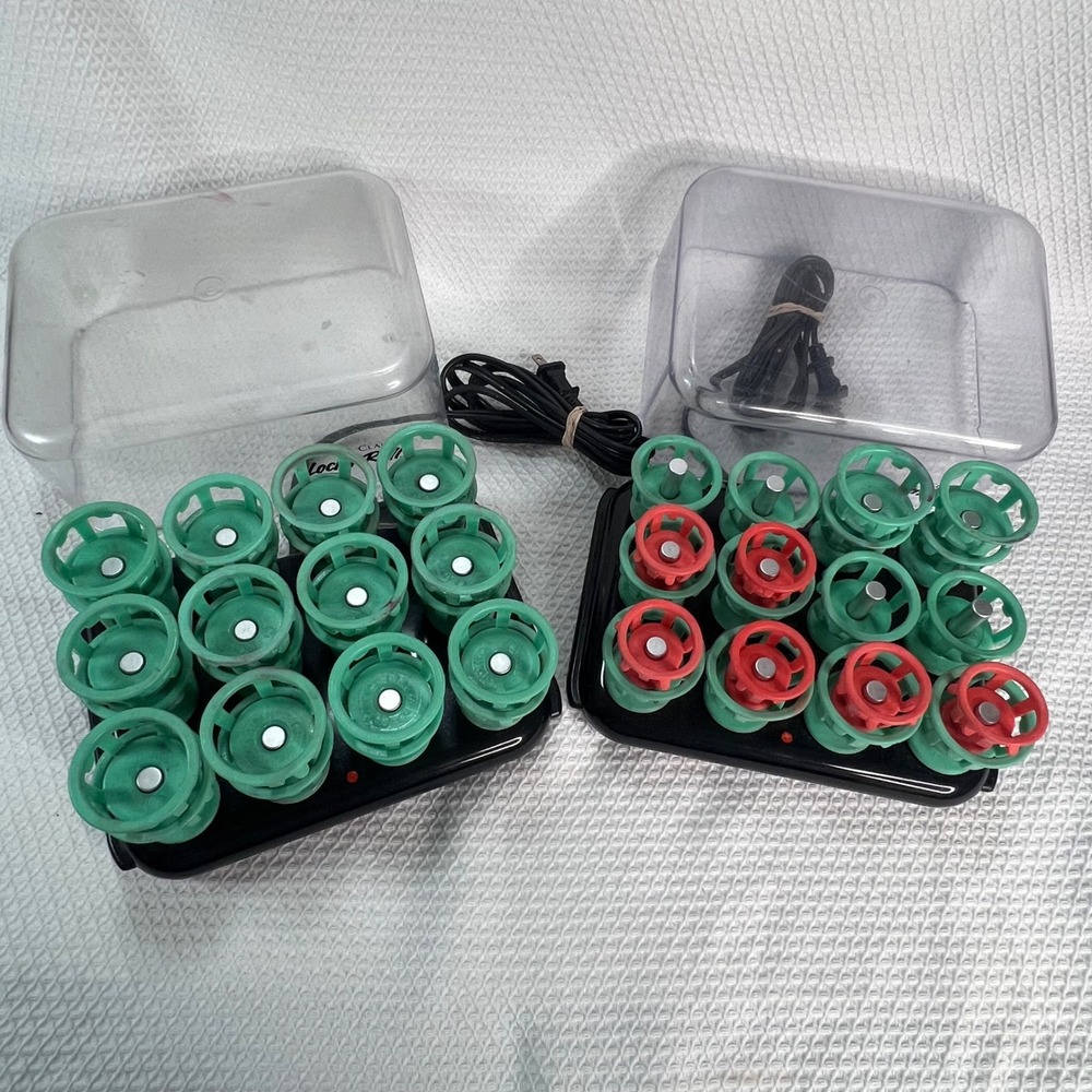 VTG 90s Clairol Lock n Roll Hot Hair Rollers Model BT-1 Tested Curly Hair Y2K